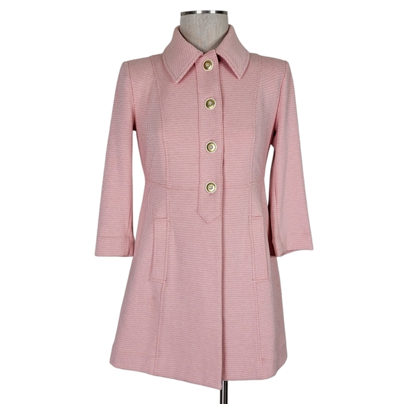 CAbi Take 5 Topper Longline Jacket Size XS Peachy Pink Pockets 3/4 Sleeve Soft - Picture 3 of 13